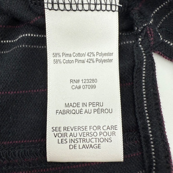 Travis Mathew Polo Shirt Men Large Black Stripes Short Sleeves Pima Cotton Blend - Picture 7 of 11